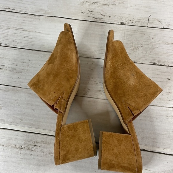 Gap Butterscotch Suede Block Heel Mules - Picture 7 of 11